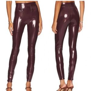 SPANX Glossy Maroon Leggings